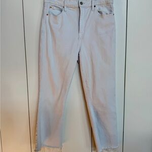 GAP Women's Kick Fit High Rise Cropped White Jeans